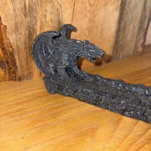 GARGOYLE INCENSE GRAY STICK HOLDER With ASH CATCHER